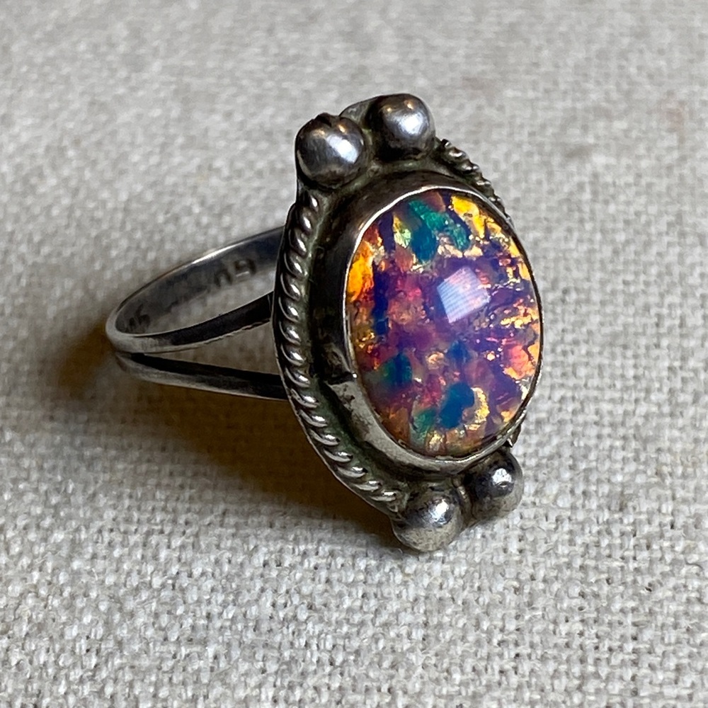 Vintage Sterling Silver ‘Opal’ Ring (7)